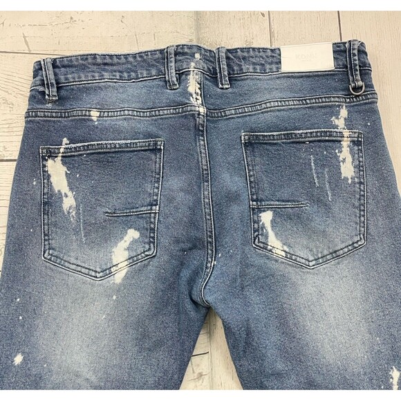 KDNK 11 4 14 11 Woman's 34 Distressed Paint Skinny Stretch Denim Jeans - Picture 3 of 11